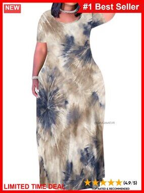 Plus Size Bodycon Maxi Dress Short Sleeve Casual Summer